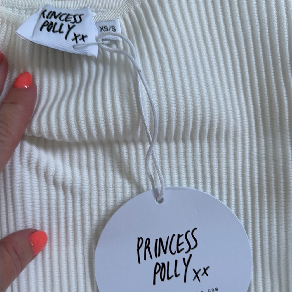 Princess Polly White Ribbed Mini Dress - Picture 3 of 4
